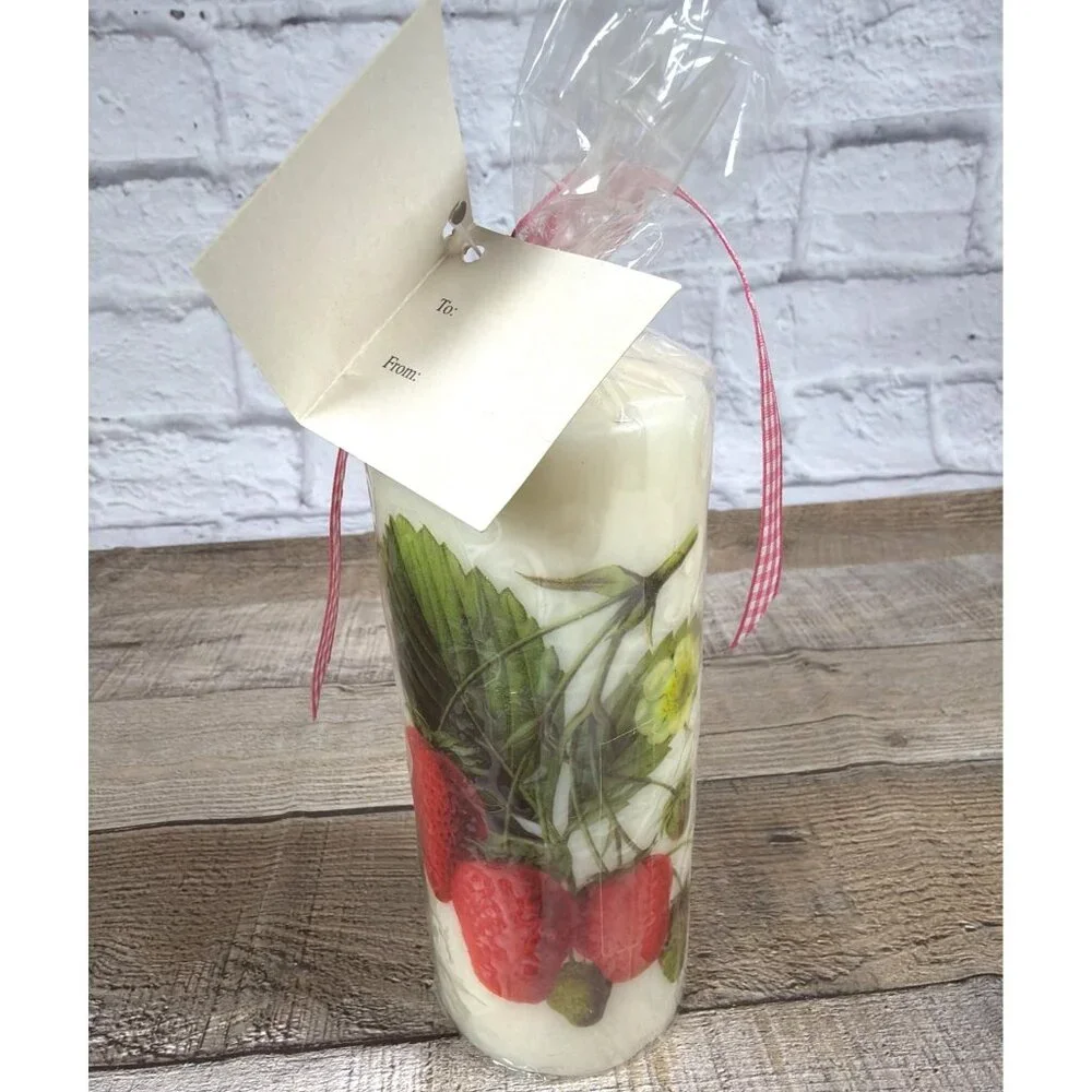 Vintage Vineyard Botanical Rosalind Walshe Pillar Candle 2003 Enesco Collection